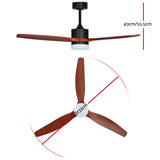 NNEDSZ Devanti 52'' Ceiling Fan AC Motor 3 Blades w/Light - Dark Wood