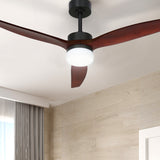 NNEDSZ Devanti 52'' Ceiling Fan AC Motor 3 Blades w/Light - Dark Wood