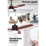 NNEDSZ Devanti 52'' Ceiling Fan AC Motor 3 Blades w/Light - Dark Wood