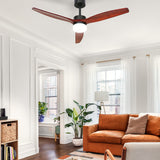 NNEDSZ Devanti 52'' Ceiling Fan AC Motor 3 Blades w/Light - Dark Wood