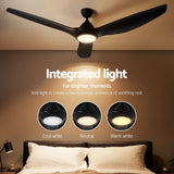 NNEDSZ Devanti 64 Inch Ceiling Fan DC Motor w/Light w/Remote - Black