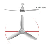 NNEDSZ Devanti 64 Inch Ceiling Fan DC Motor w/Light w/Remote - Silver