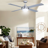 NNEDSZ Devanti 52'' Ceiling Fan AC Motor w/Light w/Remote - Silver