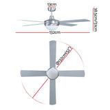 NNEDSZ Devanti 52'' Ceiling Fan AC Motor w/Light w/Remote - Silver