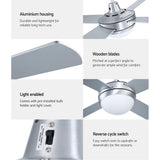 NNEDSZ Devanti 52'' Ceiling Fan AC Motor w/Light w/Remote - Silver
