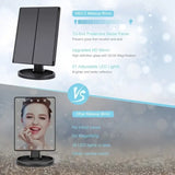 NNETM LED Lights 2X 3X Magnification Lighted Makeup Mirror,  Touch Control, Trifold Makeup Mirror, Rechargeable and dimmable light