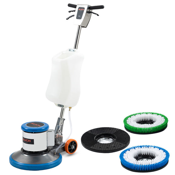 NNEMB 17' Commercial Orbital Scrubber & Polisher, Hard Floor Buffer, Carpet Cleaner, 12L Solution Tank, 2 Brushes