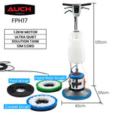 NNEMB 17' Commercial Orbital Scrubber & Polisher, Hard Floor Buffer, Carpet Cleaner, 12L Solution Tank, 2 Brushes