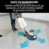 NNEMB 17' Commercial Orbital Scrubber & Polisher, Hard Floor Buffer, Carpet Cleaner, 12L Solution Tank, 2 Brushes