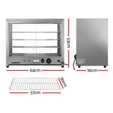 NNEDSZ Devanti Commercial Food Warmer Hot Display Showcase Cabinet 64cm