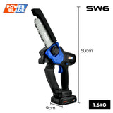 NNEMB SW6 20V Cordless Mini Chainsaw Kit, Electric Tree Pruner with Battery & Fast Charger