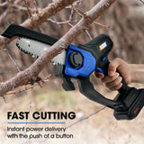 NNEMB SW6 20V Cordless Mini Chainsaw Kit, Electric Tree Pruner with Battery & Fast Charger