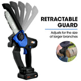 NNEMB SW6 20V Cordless Mini Chainsaw Kit, Electric Tree Pruner with Battery & Fast Charger
