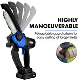 NNEMB SW7 20V Cordless Convertible Mini Chainsaw Pole Saw Kit, Telescopic Electric Tree Pruner with Lithium Battery & Fast Charger