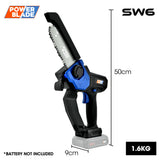 NNEMB SW6 20V Cordless Mini Chainsaw Skin Only, Electric Battery Powered Tree Pruner