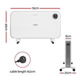 NNEDSZ Electric Convection Heater Panel White 2000W