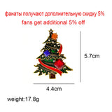 NNEOBA Elegant Rhinestone Christmas Tree Brooch
