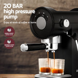 NNEDSZ 20 Bar Coffee Machine Espresso Cafe Maker Black