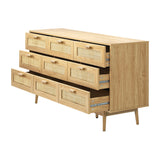 NNEED 9 Chest of Drawers Rattan Lowboy Wooden