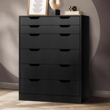 NNEED 6 Chest of Drawers Air Gap Handles Black
