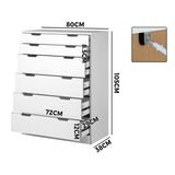 NNEED 6 Chest of Drawers Tallboy White