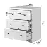 NNEED 3 Chest of Drawers Hamptons Furniture White