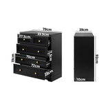 NNEED Chest of Drawers with 5 Drawers Black