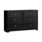 NNEED Chest of Drawers with 6 Drawers Black