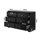 NNEED Chest of Drawers with 6 Drawers Black
