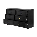 NNEED Chest of Drawers with 6 Drawers Black