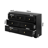 NNEED Chest of Drawers with 7 Drawers Black