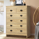 NNEED Tallboy Chest of Drawer with 6 Drawers Natural Wood