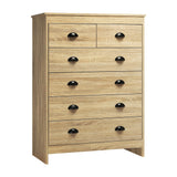 NNEED Tallboy Chest of Drawer with 6 Drawers Natural Wood
