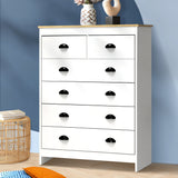 NNEED Tallboy Chest of Drawer with 6 Drawers White