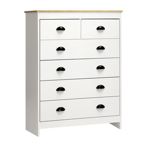 NNEED Tallboy Chest of Drawer with 6 Drawers White