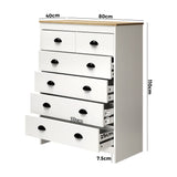 NNEED Tallboy Chest of Drawer with 6 Drawers White