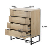NNEED 4 Chest of Drawers Dresser Table Lowboy Natural