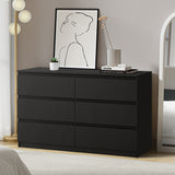 NNEED 6 Chest of Drawers Lowboy Dresser Table Bedroom Black
