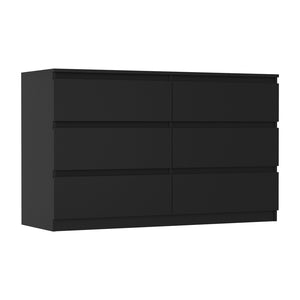 NNEED 6 Chest of Drawers Lowboy Dresser Table Bedroom Black