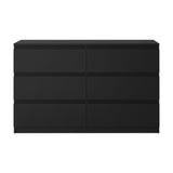 NNEED 6 Chest of Drawers Lowboy Dresser Table Bedroom Black