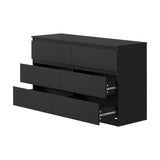 NNEED 6 Chest of Drawers Lowboy Dresser Table Bedroom Black