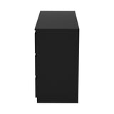NNEED 6 Chest of Drawers Lowboy Dresser Table Bedroom Black