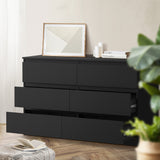 NNEED 6 Chest of Drawers Lowboy Dresser Table Bedroom Black