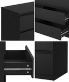 NNEED 6 Chest of Drawers Lowboy Dresser Table Bedroom Black