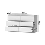 NNEED 6 Chest of Drawers Lowboy Dresser Table Bedroom White