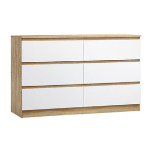 NNEED 6 Chest of Drawers Tallboy Cabinet Dresser Table Wooden White Furniture