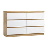 NNEED 6 Chest of Drawers Tallboy Cabinet Dresser Table Wooden White Furniture