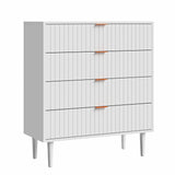 NNEED 4 Chest of Drawers Tallboy White Gold