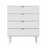 NNEED 4 Chest of Drawers Tallboy White Gold