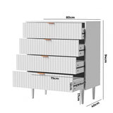 NNEED 4 Chest of Drawers Tallboy White Gold